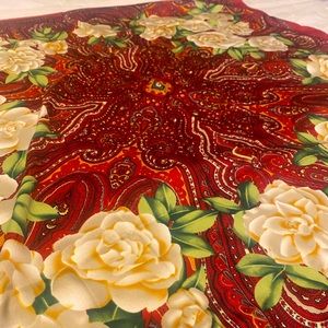 Floral Square Silk Scarf